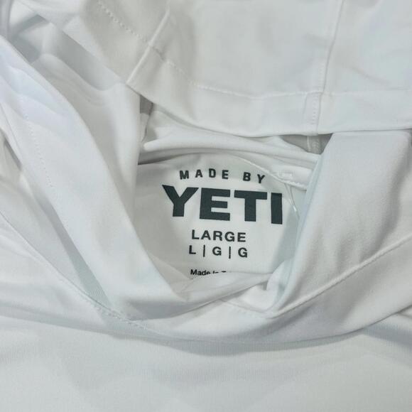 Yeti Hooded Long Sleeve Sunshirt Womens White Pink Logo Large NWT - Picture 5 of 6